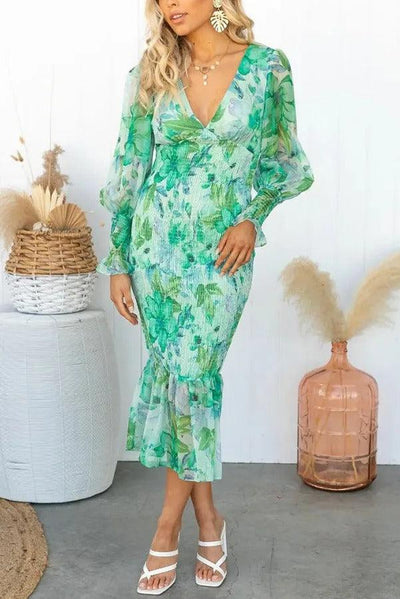 Melissa | Abito midi con volant floreali